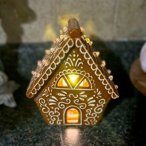 Merry moments, Aldi ceramic gingerbread house pottery barn dupe